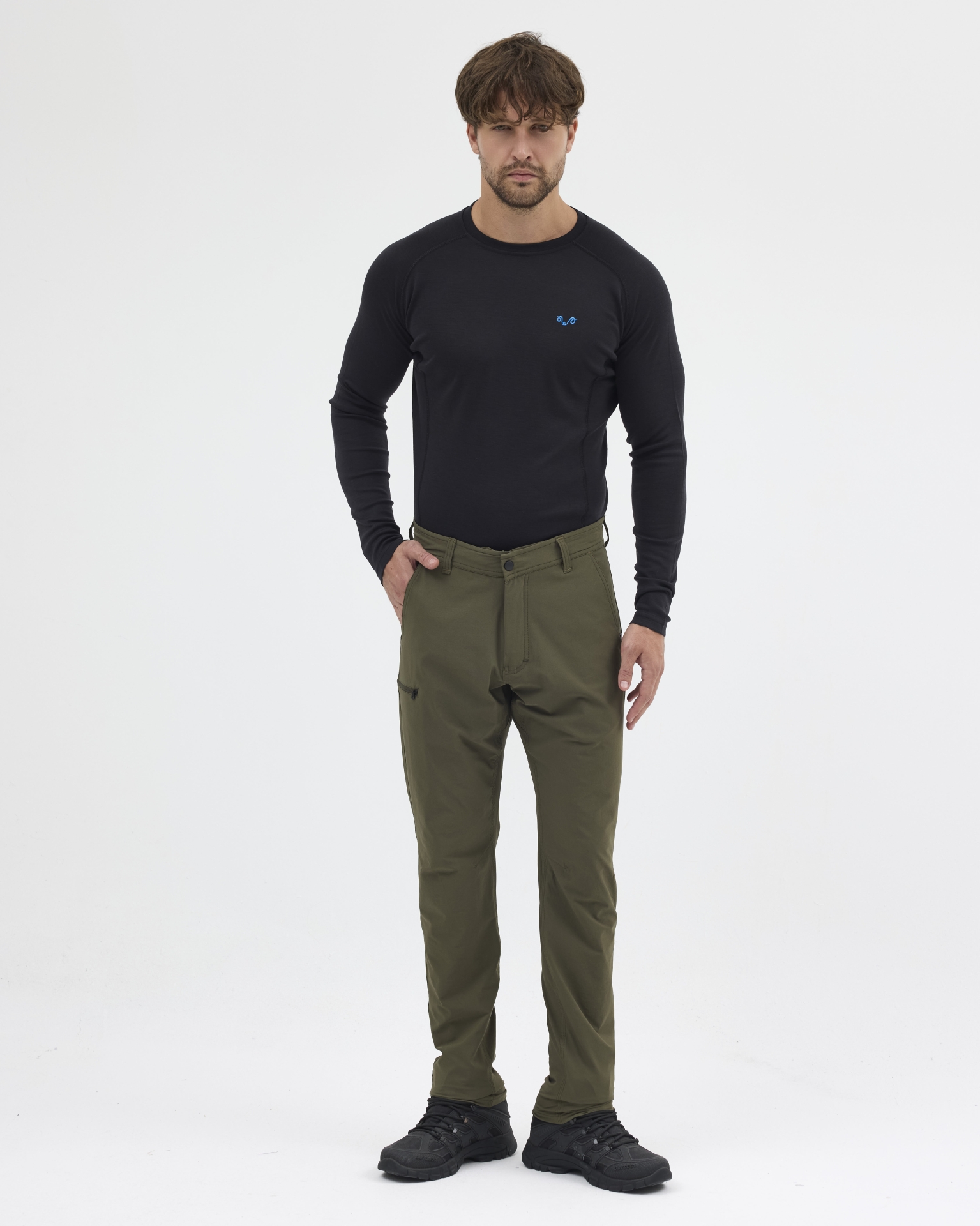 COZY  Двупластов мъжки термопанталон от мерино