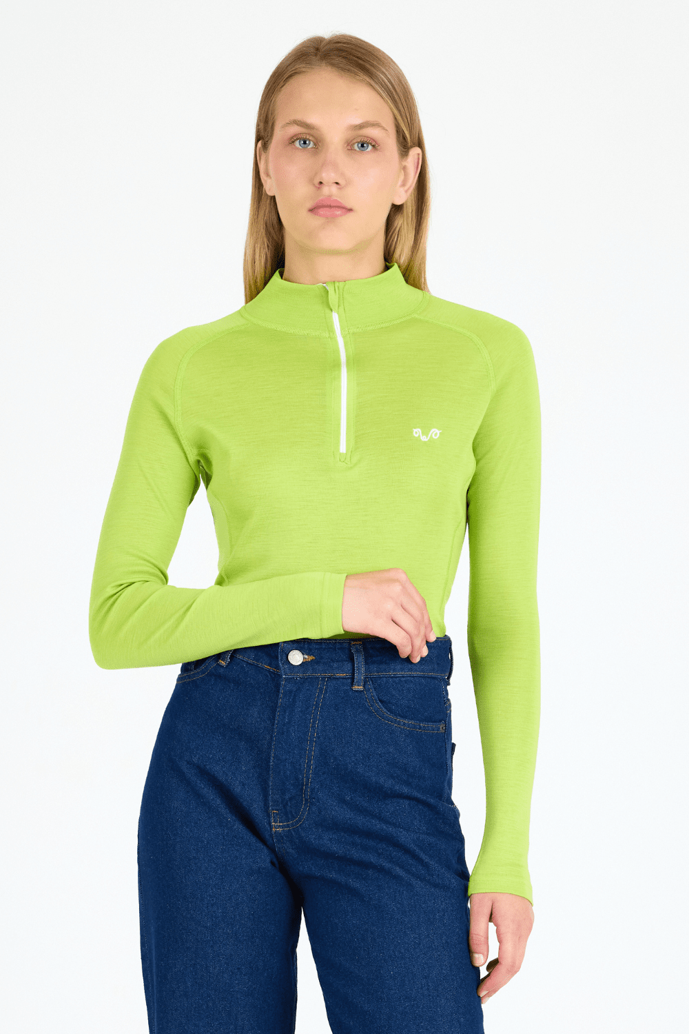 Дамско термо бельо - тениска VEGA с дълги ръкави и цип, 100% мерино