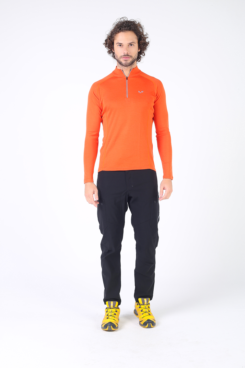 Мъжко термо бельо - блуза с дълги ръкави и цип ASTRO, 100% мерино