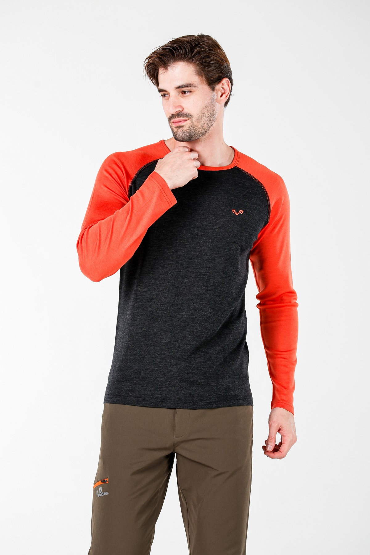 Мъжко термо бельо - блуза BRANT с дълги ръкави, 100% мерино